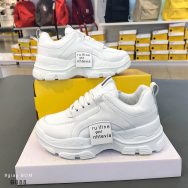 Giày thể thao nữ Jintu 2 phối màu trắng hồng/kem cam vải mềm thoáng chân