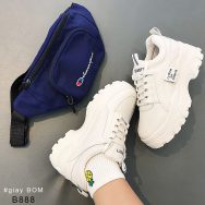 Giày thể thao nữ Jintu 2 phối màu trắng hồng/kem cam vải mềm thoáng chân