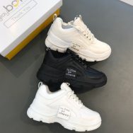 Giày thể thao nữ Jintu 2 phối màu trắng hồng/kem cam vải mềm thoáng chân